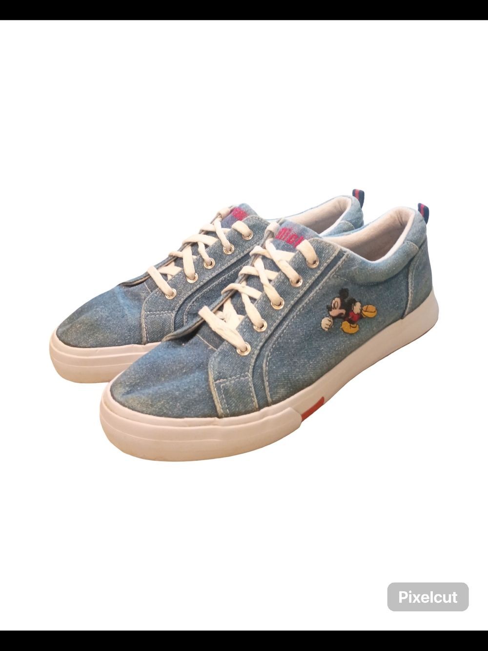 Vintage Denim Mickey Mouse Low-Top Sneakers | Women's Size 11